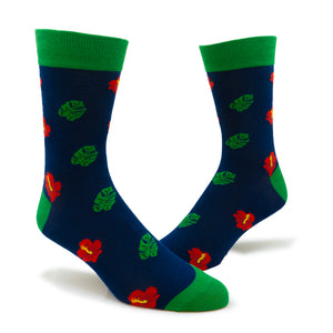 Jungle Hibiscus Men's Dress Socks