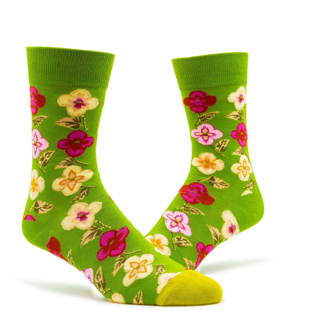 Viridescent Floret Men's Dress Socks